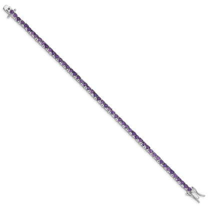 Sterling Silver Rhodium-plated Amethyst Bracelet