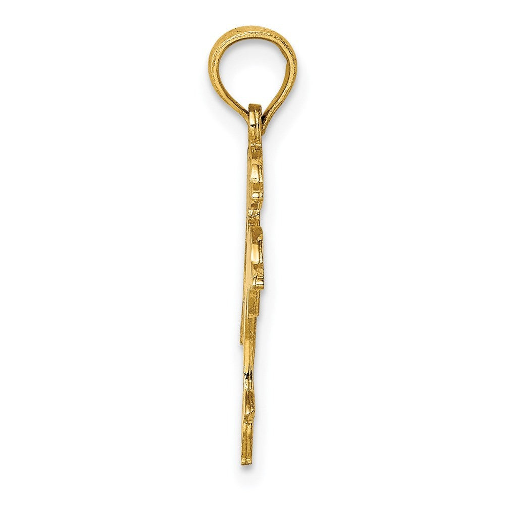 14k Yellow Gold Double Dolphins Charm