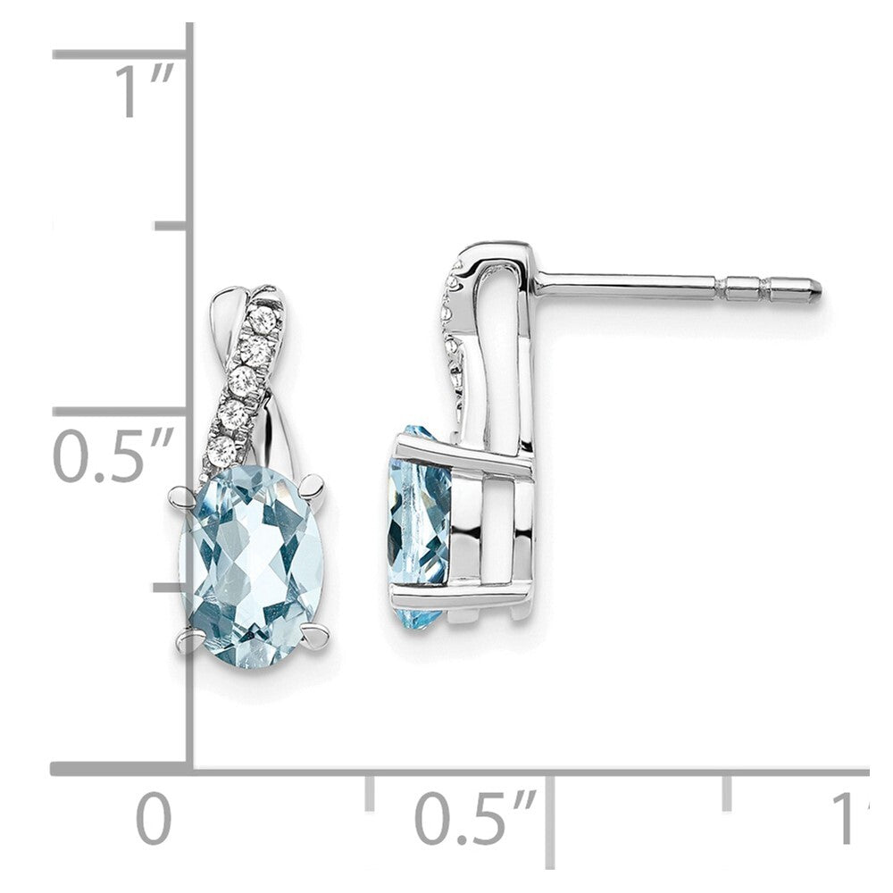 14K White Gold Aquamarine and Diamond Drop & Dangle Earrings