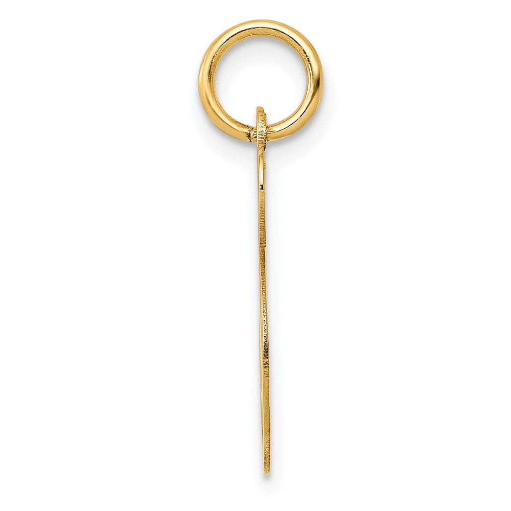 14k Yellow Gold Medium Fancy Script Letter S Initial Charm Pendant for Women