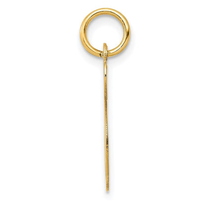 14k Yellow Gold Medium Fancy Script Letter S Initial Charm Pendant for Women