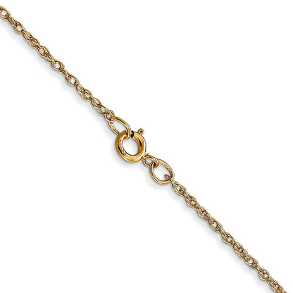 14k Yellow Gold 14" Carded .95mm Cable Rope Chain Necklace