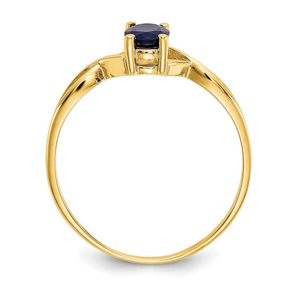 14K Yellow Gold Sapphire Birthstone Ring