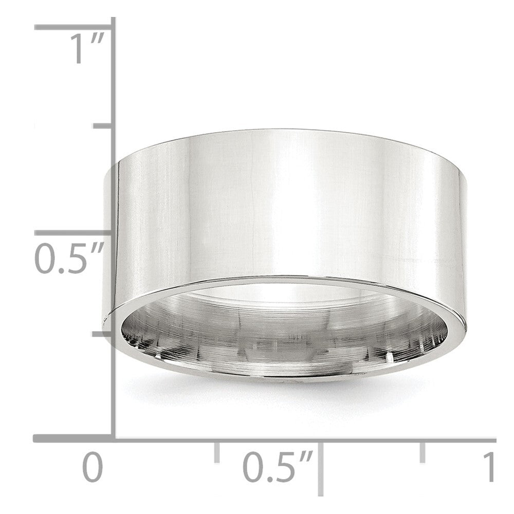 Sterling Silver 10mm Comfort Fit Flat Size 12 Band