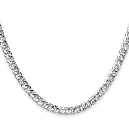Sterling Silver 4.75mm Hammered Curb Chain Necklace