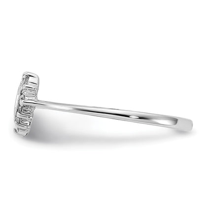 14k White Gold Polished AA Diamond ring