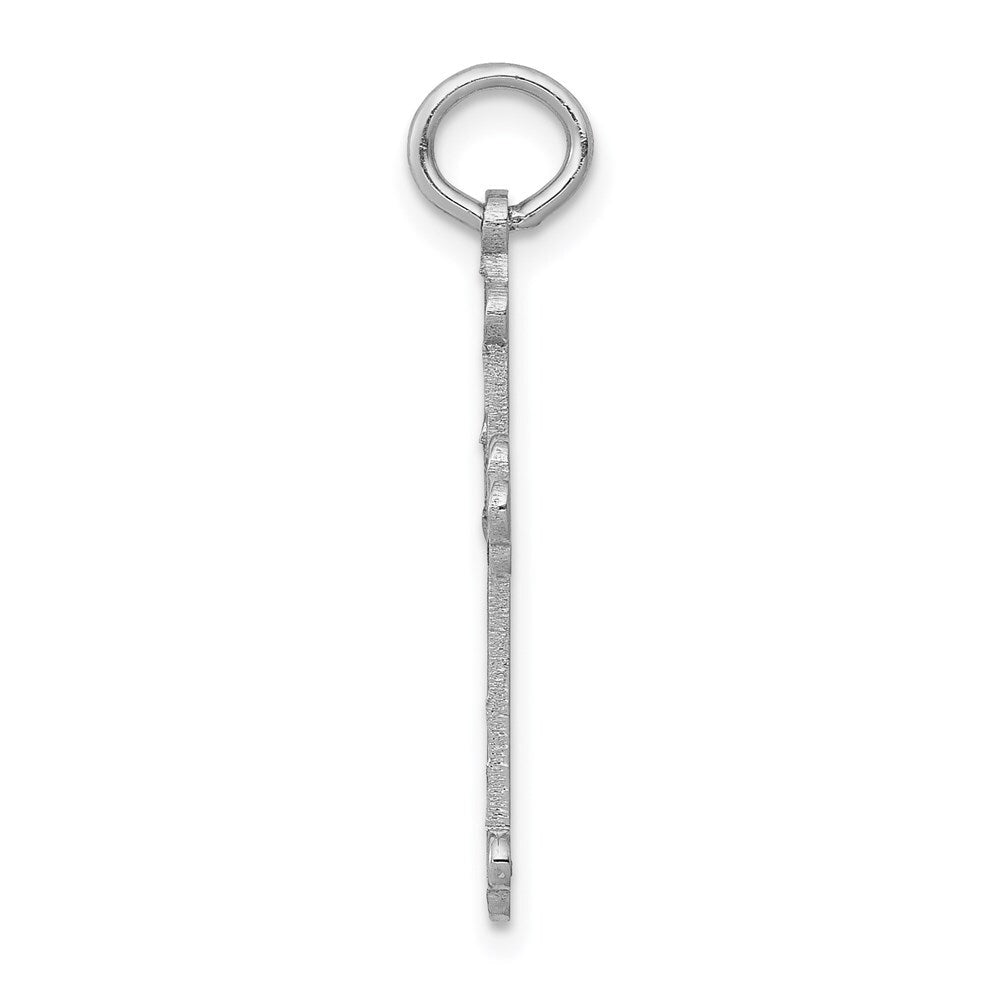 14k White Gold Laser Designed Cross Pendant for Women
