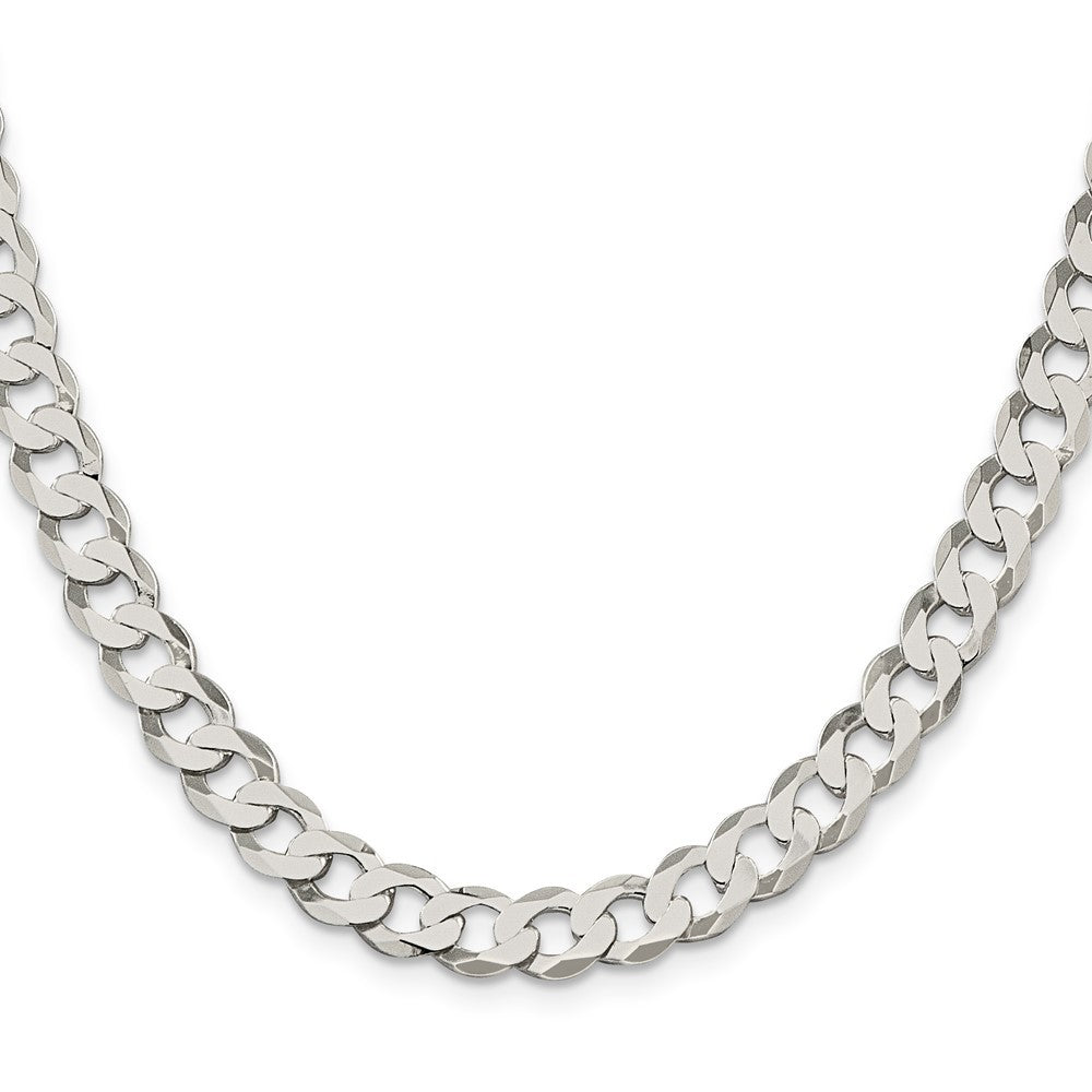 Sterling Silver 7.5mm Flat Curb Chain Necklace