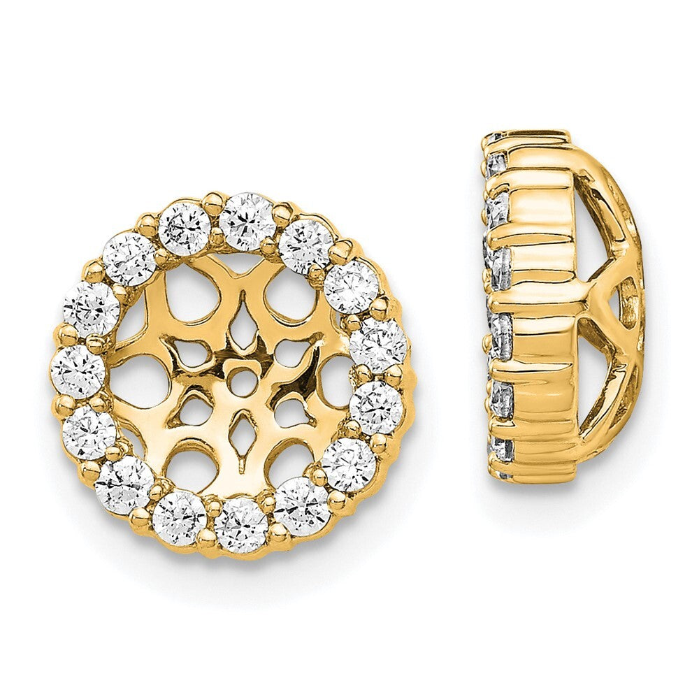 14k Yellow Gold Diamond Earring Jackets