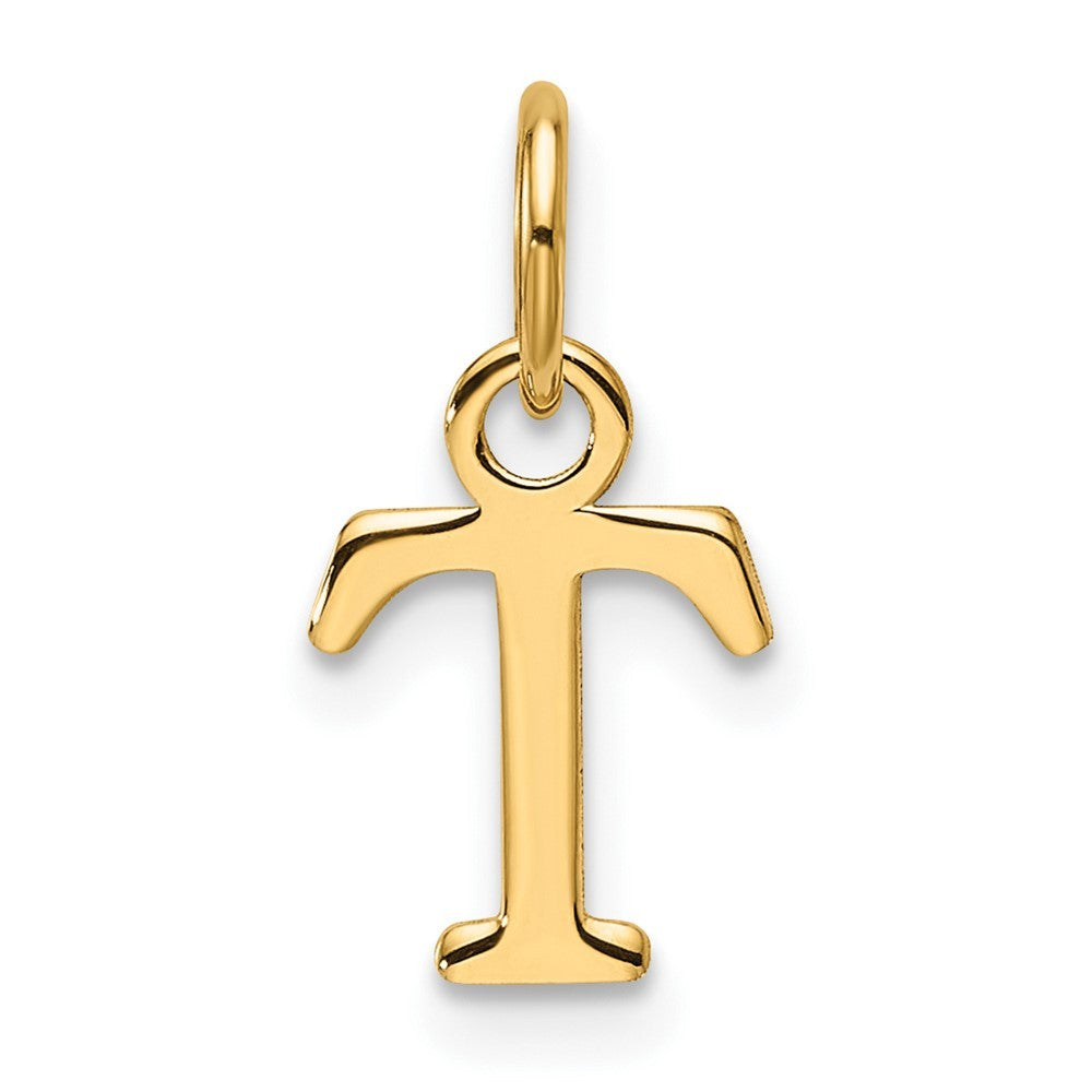 14k Yellow Gold Cutout Letter T Initial Pendant