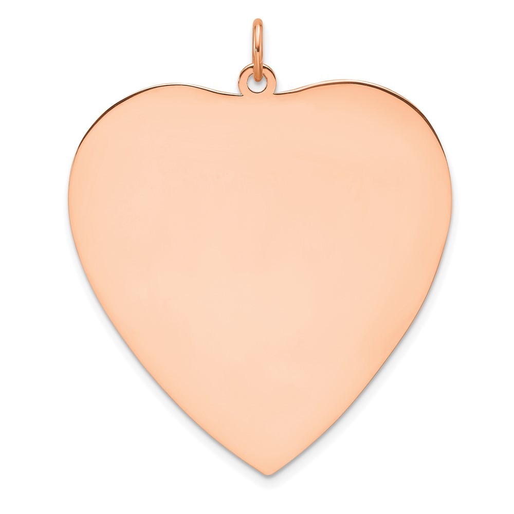 Sterling Silver Rose Gold Plated Engraveable Heart  Front/Satin Back Disc