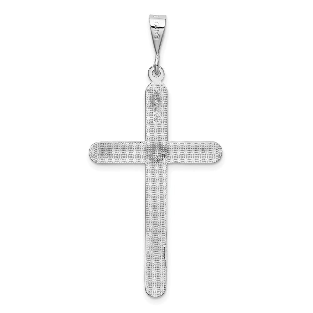 14k White Gold Cross Pendant for Women