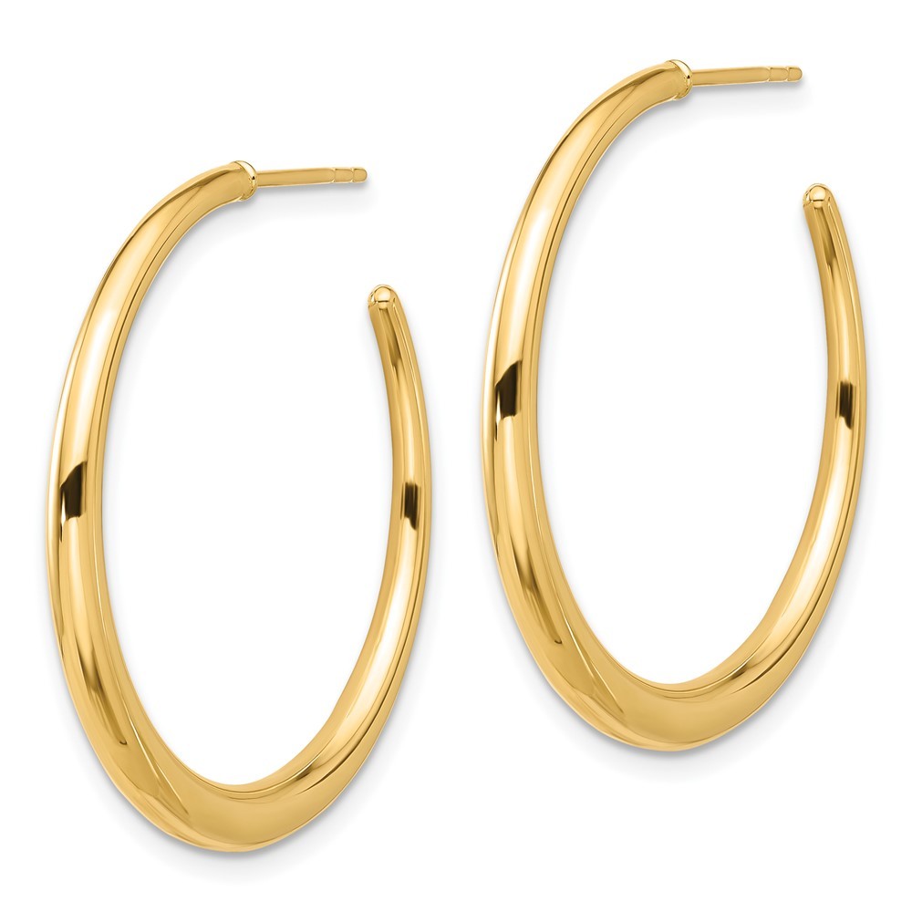 14k Yellow Gold Polished Hoop Earrings