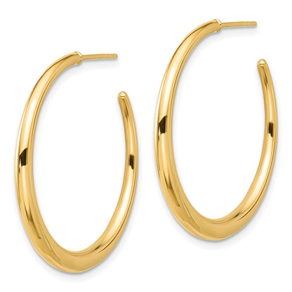 14k Yellow Gold Polished Hoop Earrings