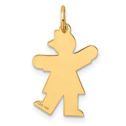 14k Yellow Gold Kid Charm Pendant for Women