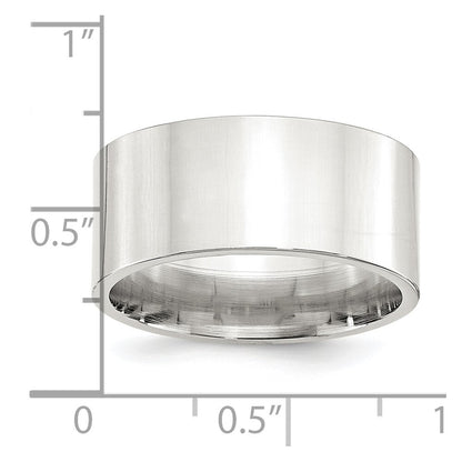Sterling Silver 10mm Comfort Fit Flat Size 8 Band