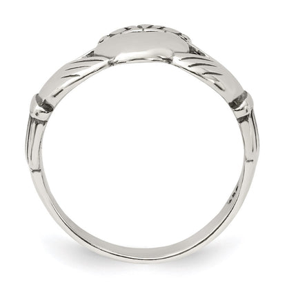 Sterling Silver Antiqued Claddagh Ring Size 8