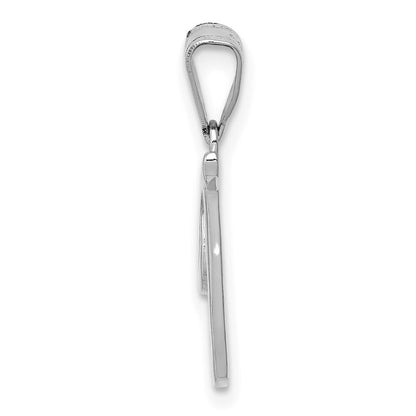 14k White Gold Script Letter T Initial Pendant for Women