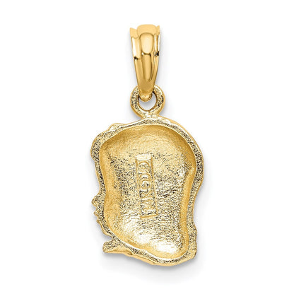 14k Yellow Gold Girl Head Charm