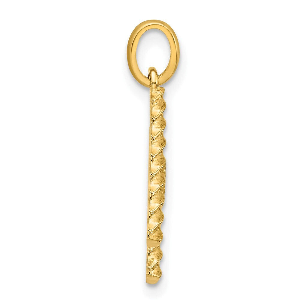 14k Yellow Gold Fancy Twist Letter H Pendant for Women