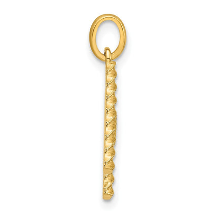 14k Yellow Gold Fancy Twist Letter H Pendant for Women