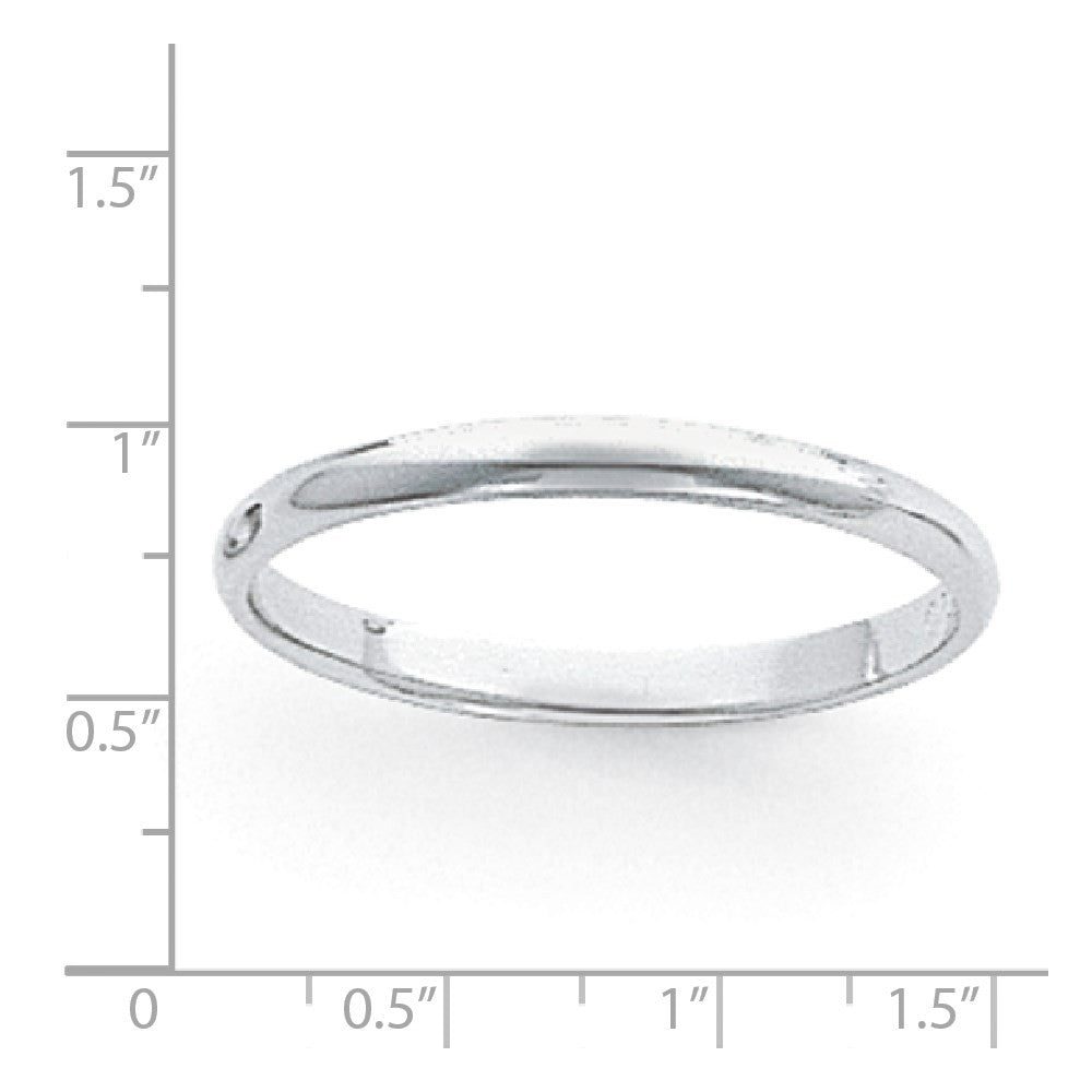 Platinum 3mm Half Round Featherweight Wedding Band Ring Size 8