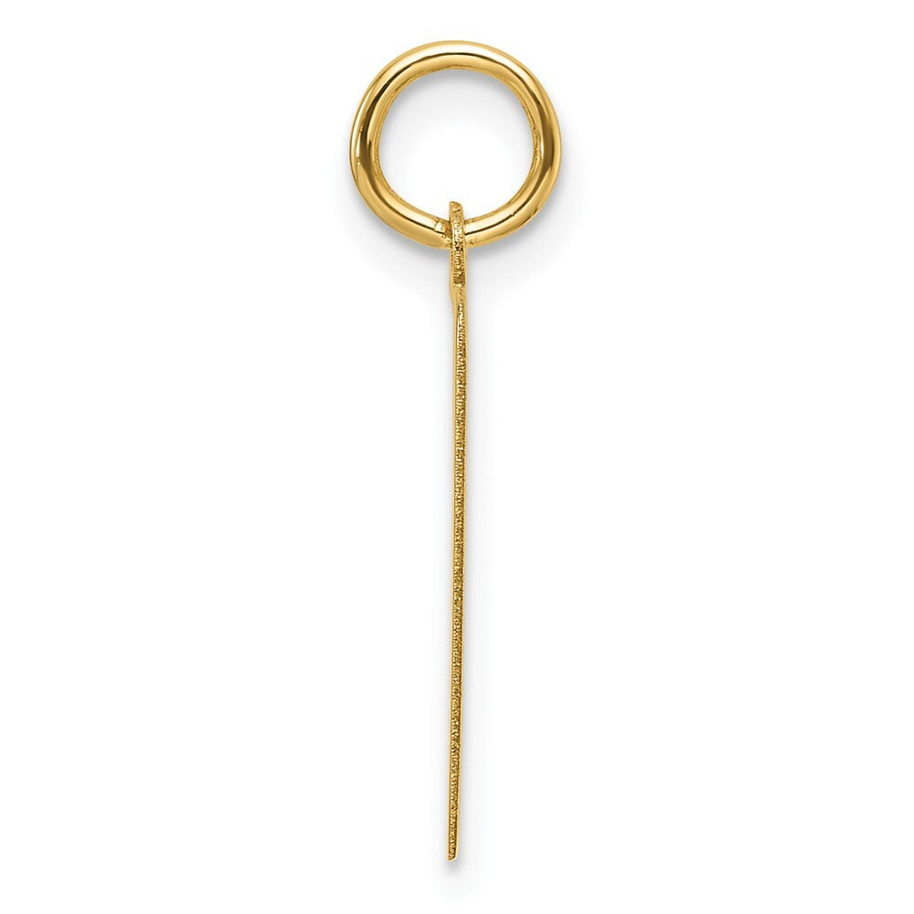 14k Yellow Gold Plain .013 Gauge Engravable Rectangular Disc Charm Pendant