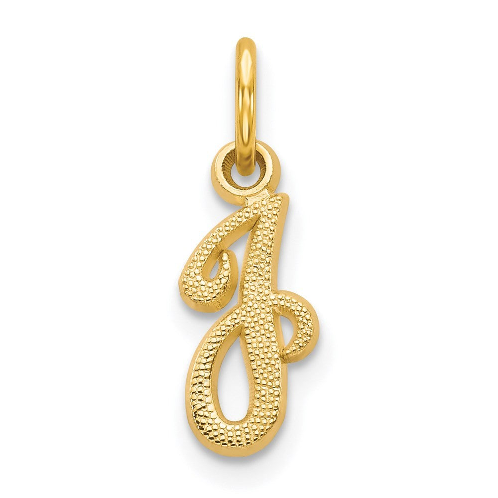 14k Yellow Gold Script Letter J Initial Charm