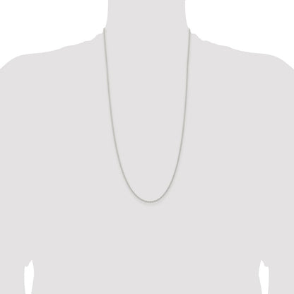 Sterling Silver Rhodium-plated 1.5mm Solid Rope Chain