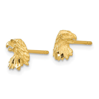14k Yellow Gold Diamond-cut Eagle Earrings