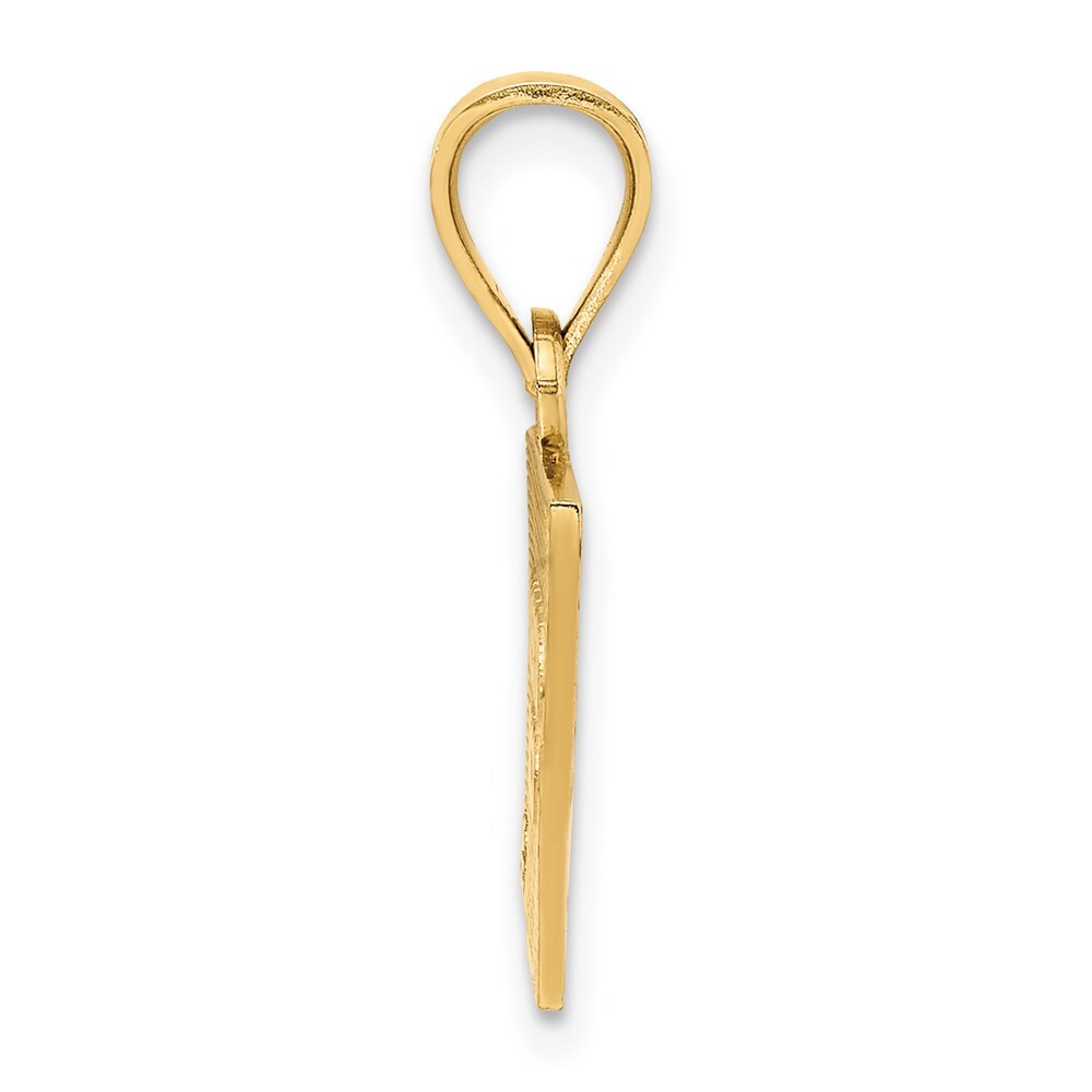 14k Yellow Gold Solid Enameled Puerto Rico Flag Pendant for Women
