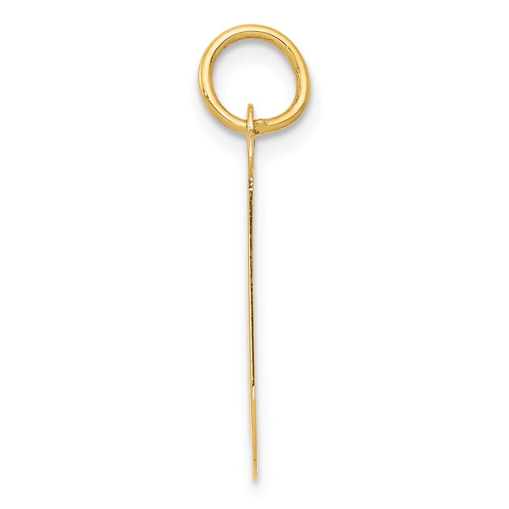 14k Yellow Gold Large Script Letter J Initial Charm Pendant for Women