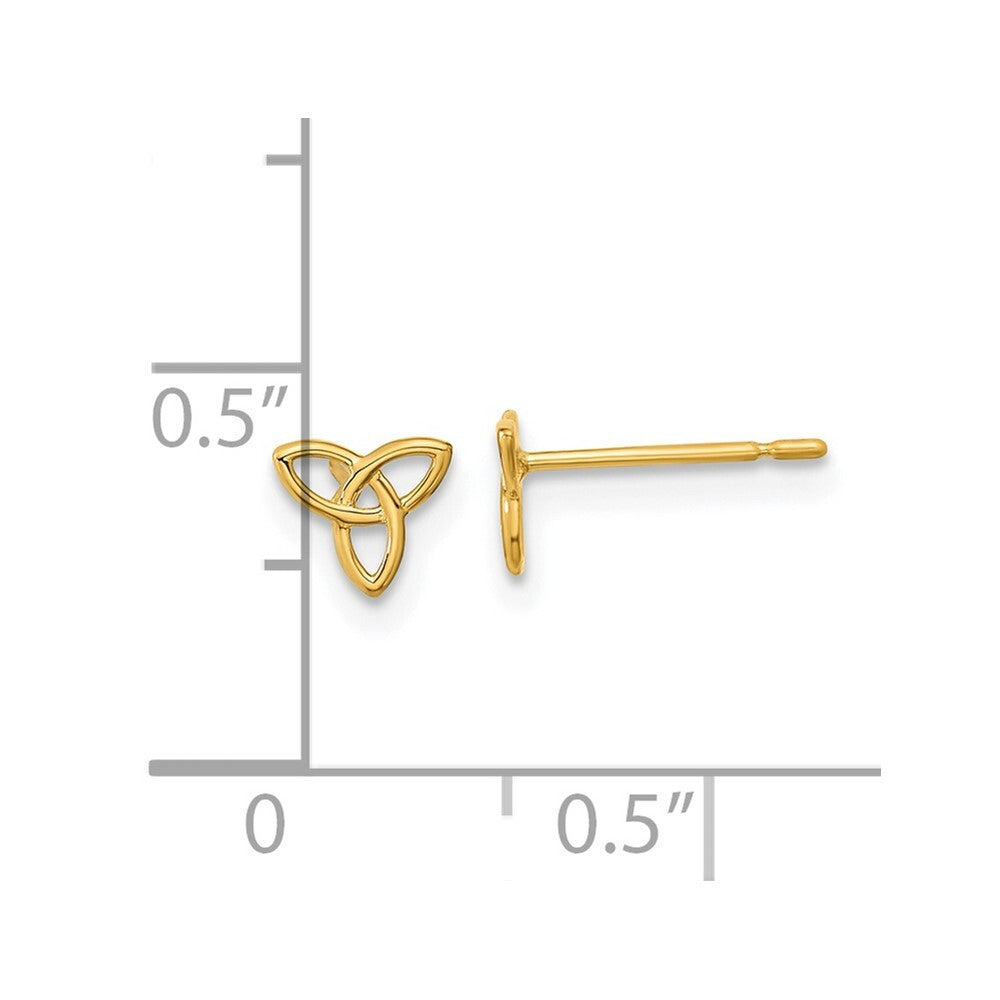 14k Yellow Gold Kids Celtic Knot Stud Earrings