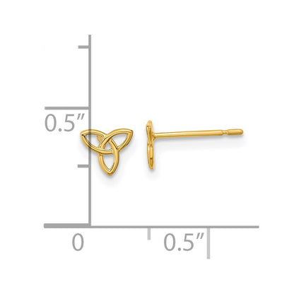 14k Yellow Gold Kids Celtic Knot Stud Earrings
