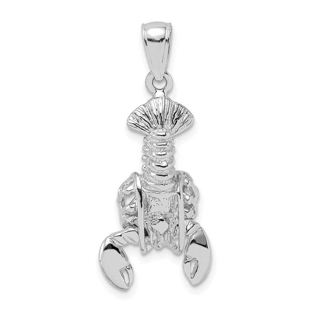 14k White Gold Moveable Lobster Charm Pendant