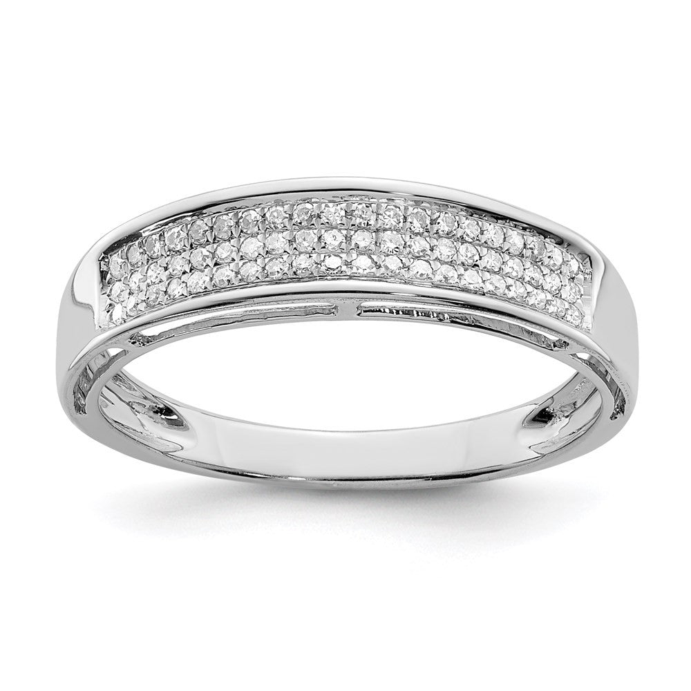 Sterling Silver Rhodium Plated Diamond Ladies Band Ring