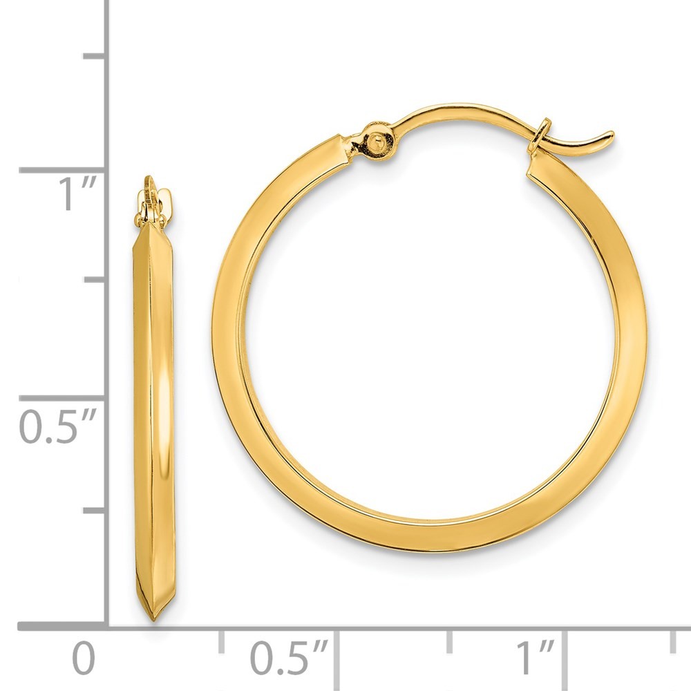 14k Yellow Gold Polished Hoop Earrings
