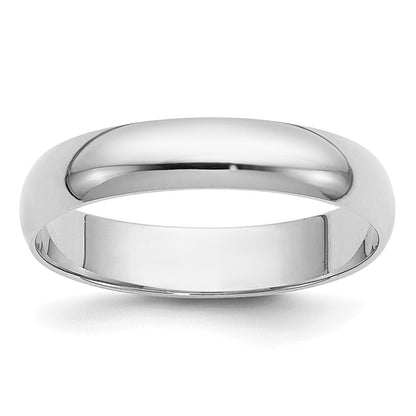 14k White Gold 3.5mm LTW Half Round Band Size 8