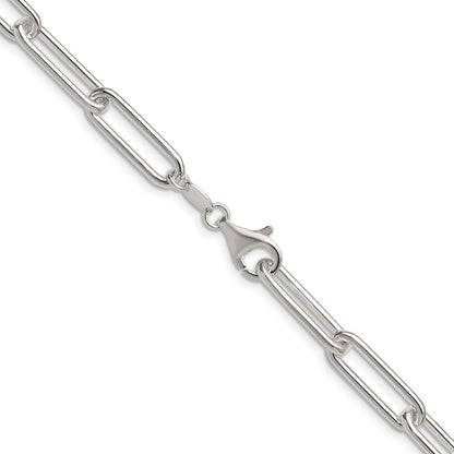 Sterling Silver Polished 6.5mm Paperclip Chain Necklace