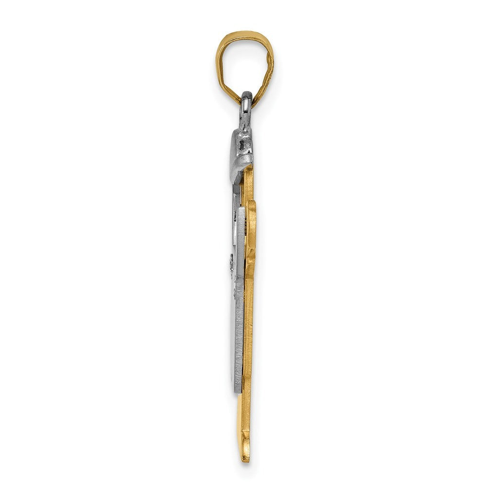 14k Two-Tone Gold Diamond Kid Pendant