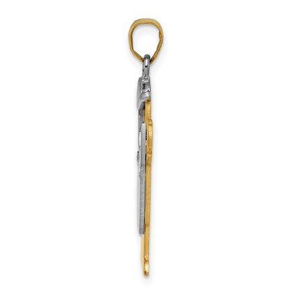 14k Two-Tone Gold Diamond Kid Pendant