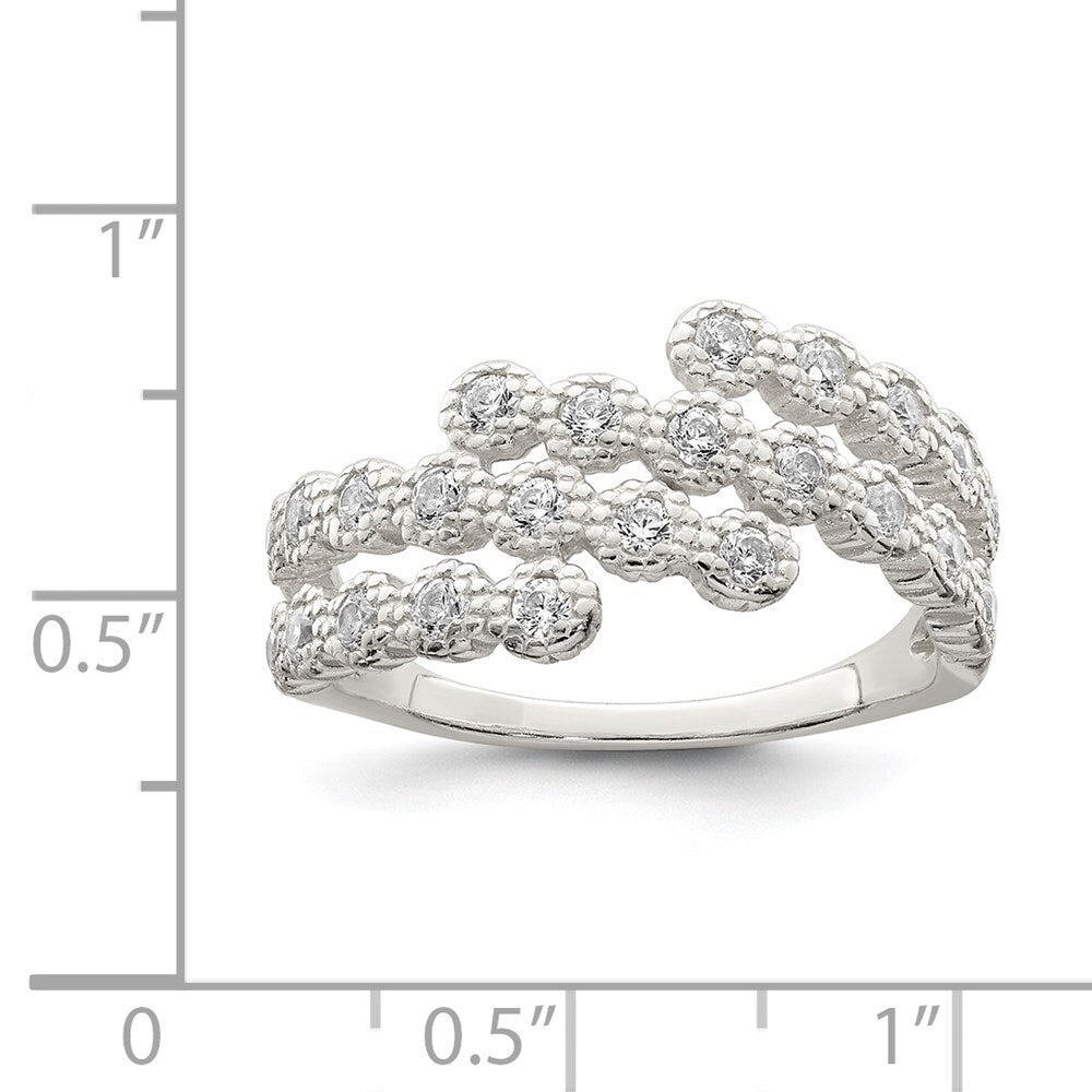 Sterling Silver Cubic Zirconia Ring Size 6