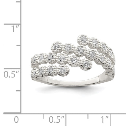 Sterling Silver Cubic Zirconia Ring Size 6