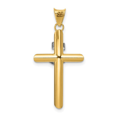 14k Two-tone Gold Polished Jesus Crucifix Pendant for Women