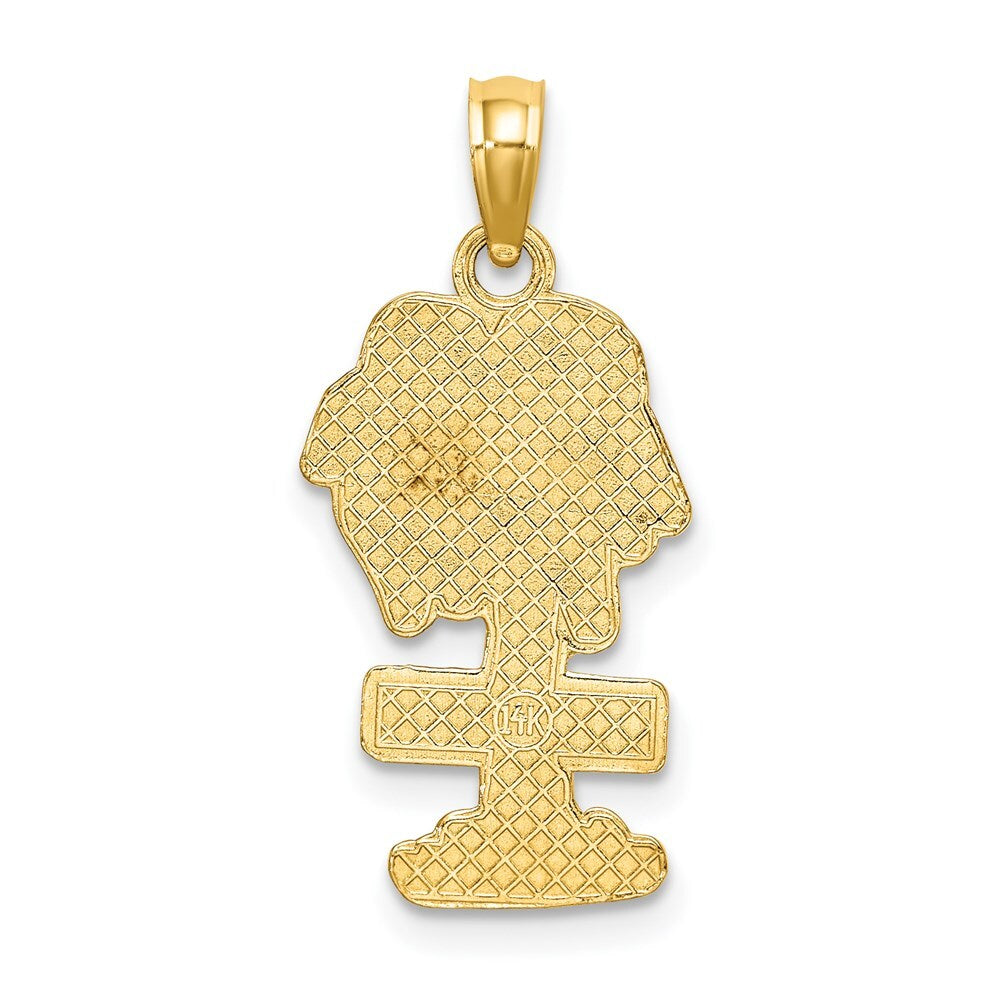 14k Yellow Gold SANIBEL Palm Tree Charm Pendant for Women