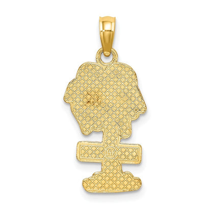 14k Yellow Gold SANIBEL Palm Tree Charm Pendant for Women