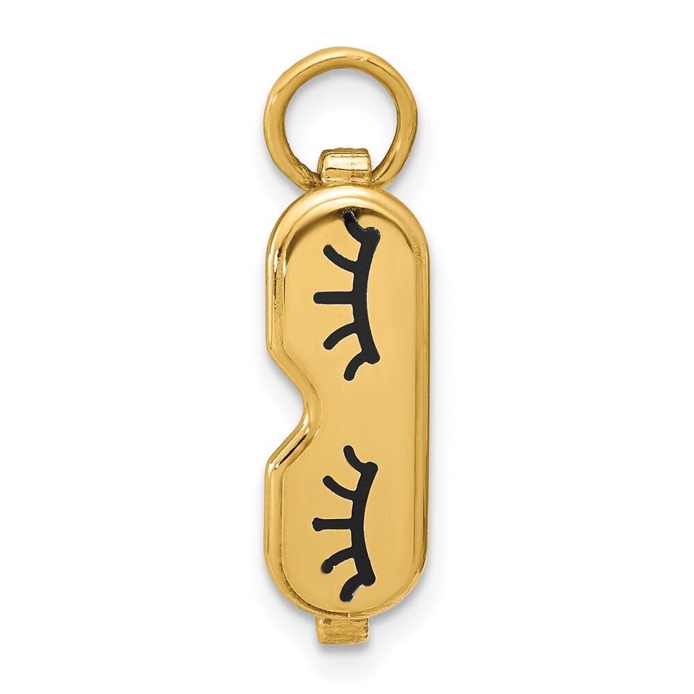 14k Yellow Gold Sleep Mask Charm Pendant for Women