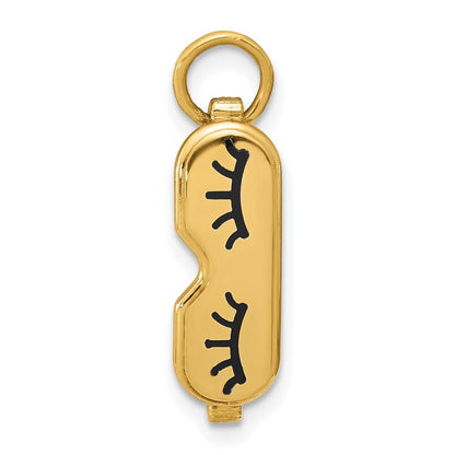 14k Yellow Gold Sleep Mask Charm Pendant for Women