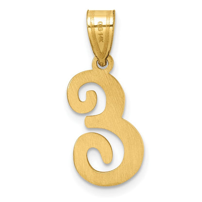 14k Yellow Gold Script Letter E Initial Pendant for Women