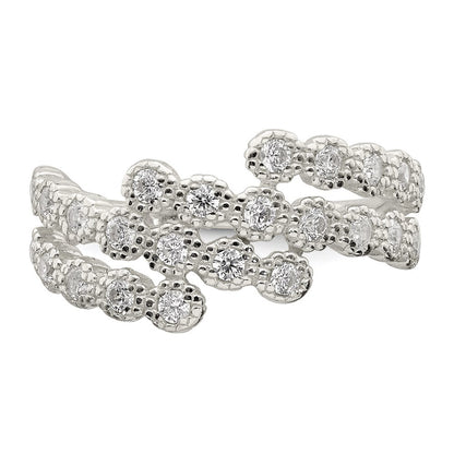 Sterling Silver Cubic Zirconia Ring Size 6
